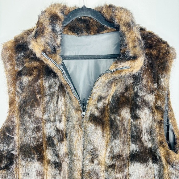 Carolina Colours Plus Reversible Faux Fur‎ Vest Black Brown Size 22 - Picture 4 of 13